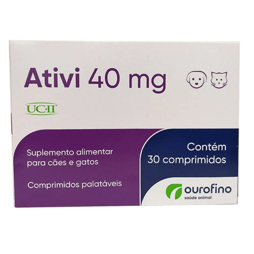 Ativi 40 Mg Suplemento Cães e Gatos - 30 comprimidos