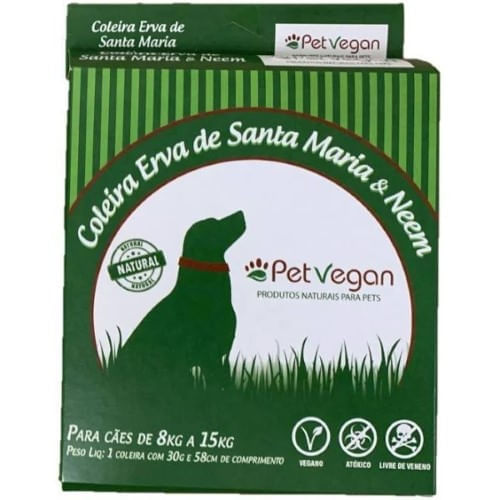 Coleira Petvegan Repelente para Cães de 8kg a 15kg - Unico